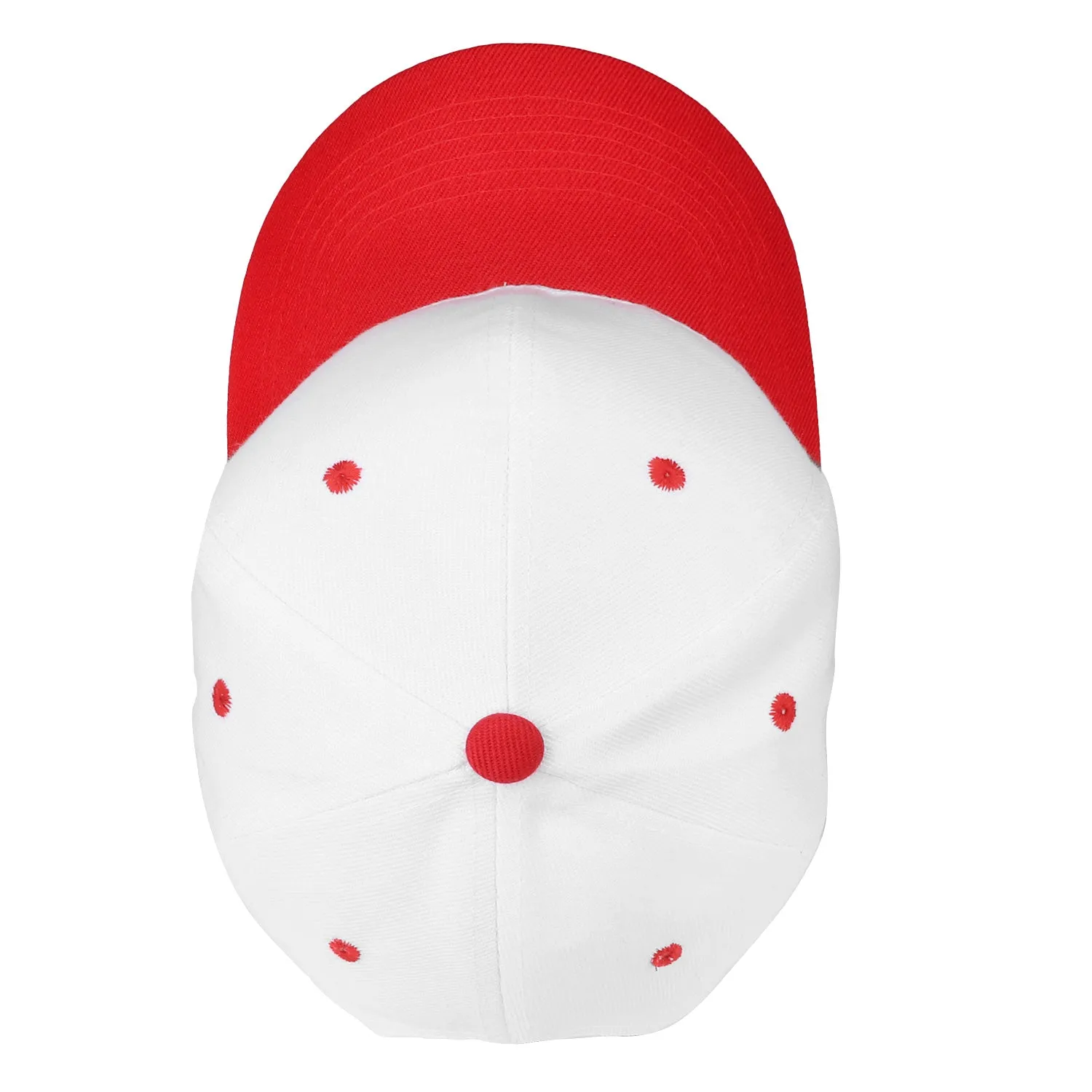 144-Pack Baseball Dad Cap Velcro Strap Adjustable Size - White/Red
