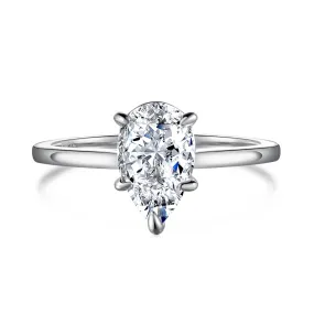 1.75 Carat Pear Cut Solitaire Engagement Ring
