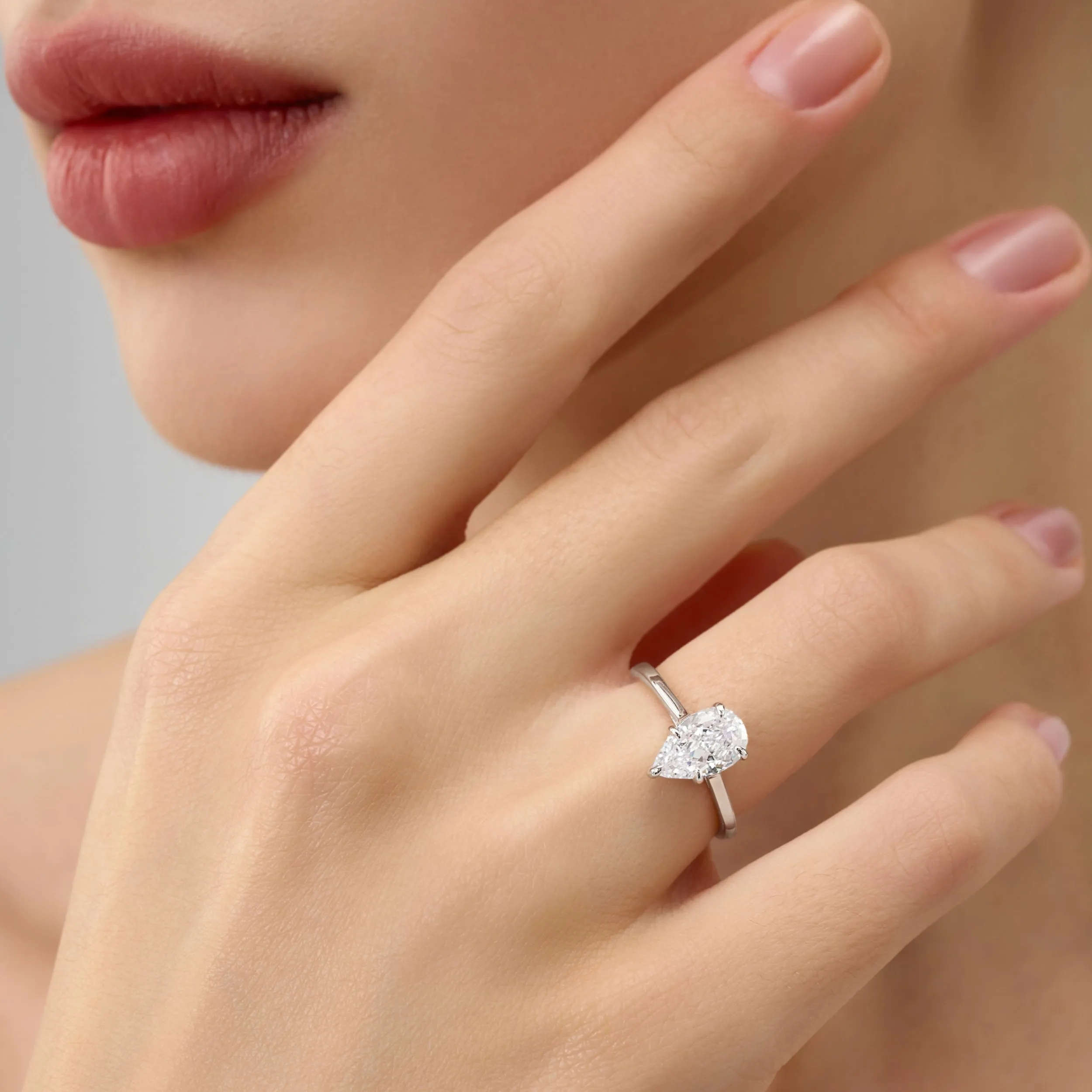 1.75 Carat Pear Cut Solitaire Engagement Ring