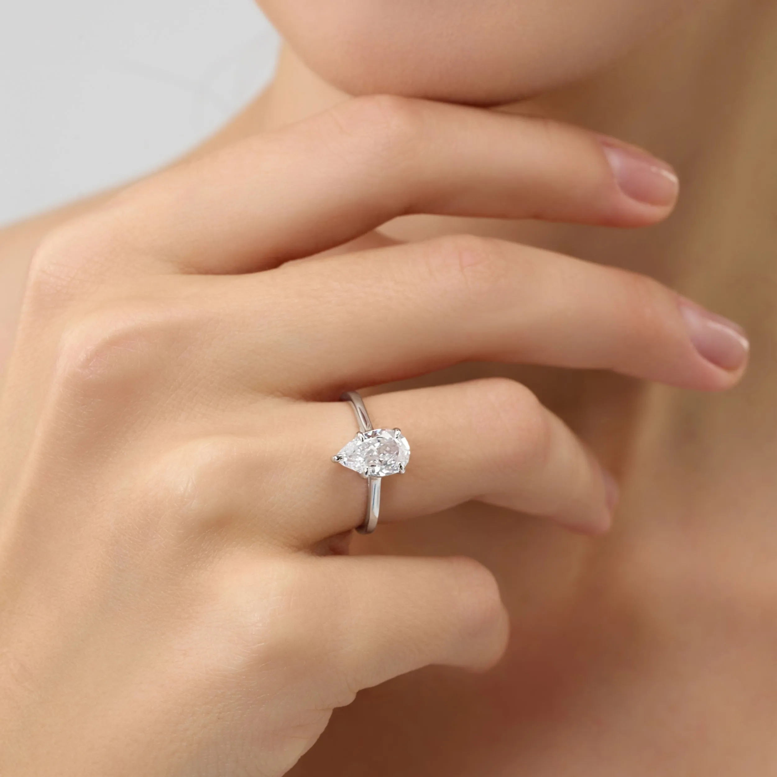 1.75 Carat Pear Cut Solitaire Engagement Ring