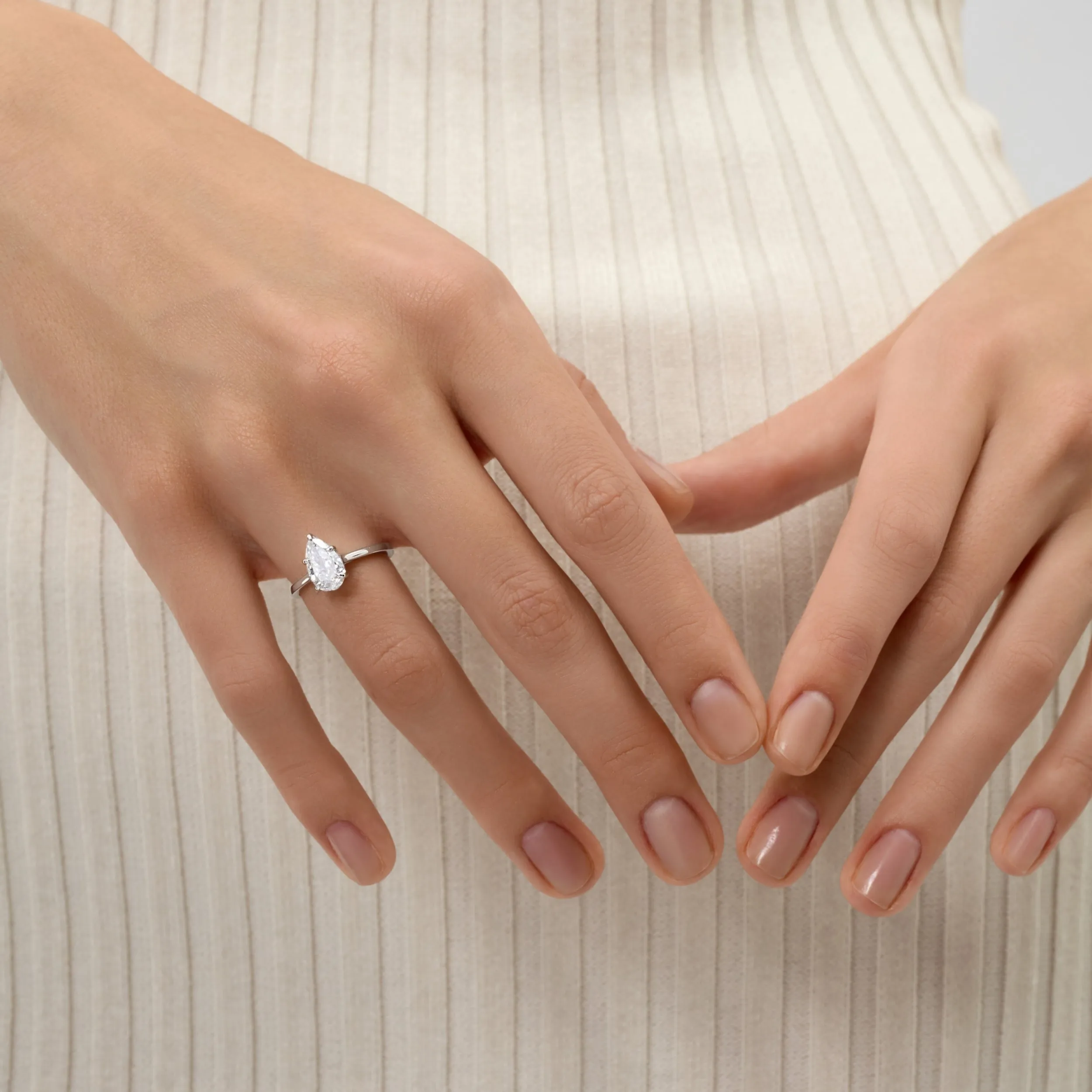 1.75 Carat Pear Cut Solitaire Engagement Ring