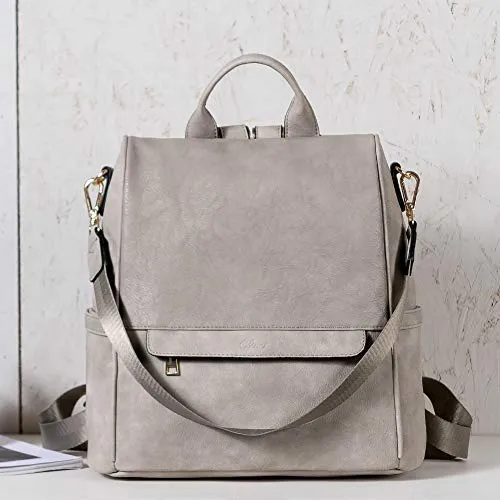 2 Tone Vintage Grey Women's Backpack Purse for Travel and Leisure