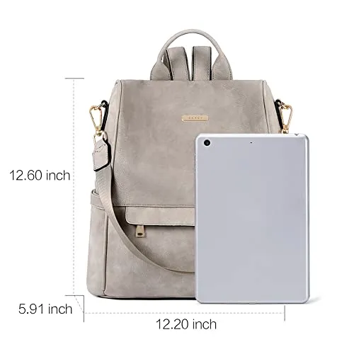 2 Tone Vintage Grey Women's Backpack Purse for Travel and Leisure