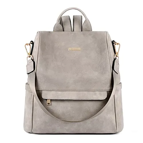 2 Tone Vintage Grey Women's Backpack Purse for Travel and Leisure