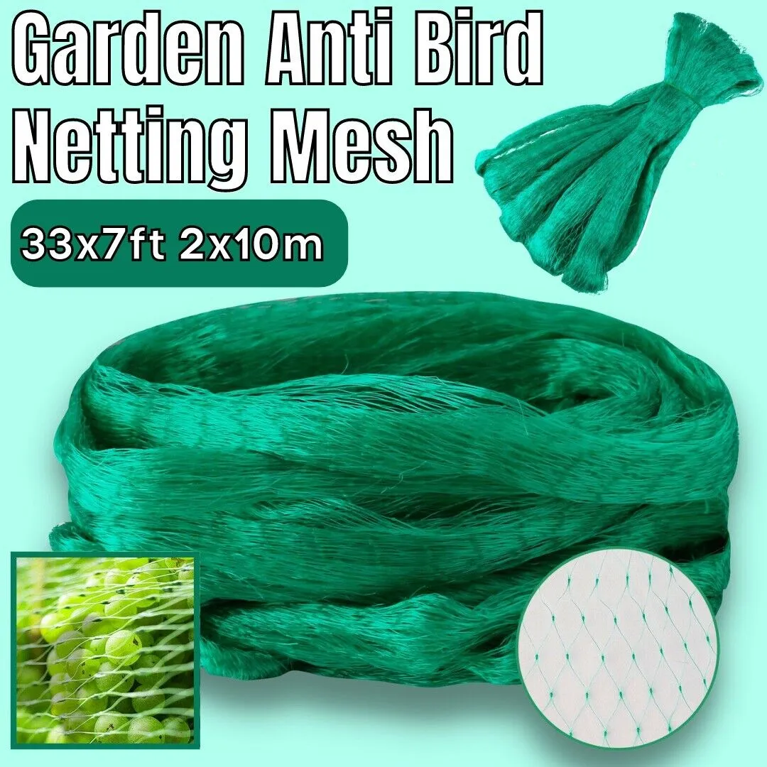 33FT Anti Bird Netting Pond Net Tree Crops Plants Fruits Garden Mesh Protection