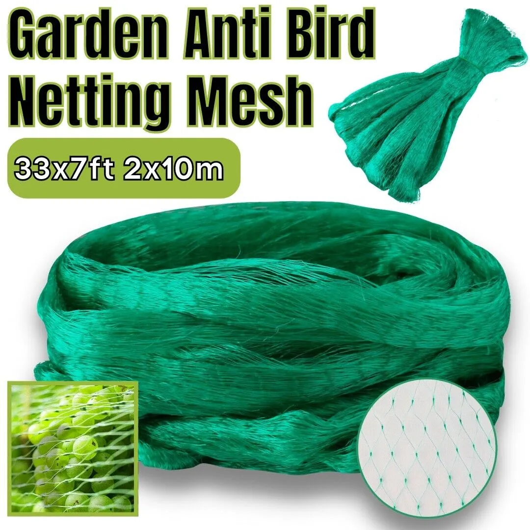 33FT Anti Bird Netting Pond Net Tree Crops Plants Fruits Garden Mesh Protection