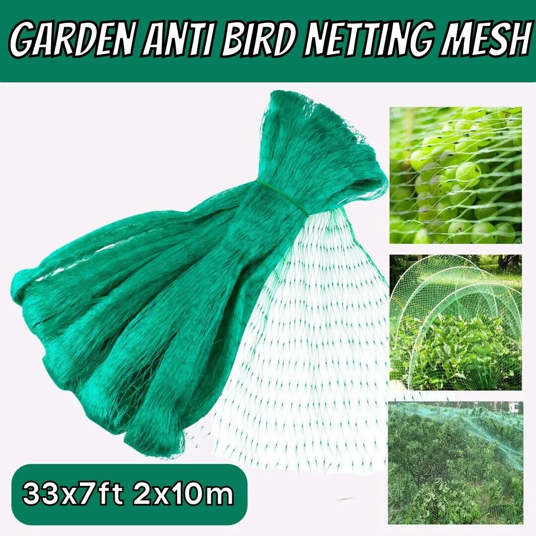 33FT Anti Bird Netting Pond Net Tree Crops Plants Fruits Garden Mesh Protection