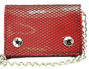 AssortedTri Fold Wallet With Black Fishnet
