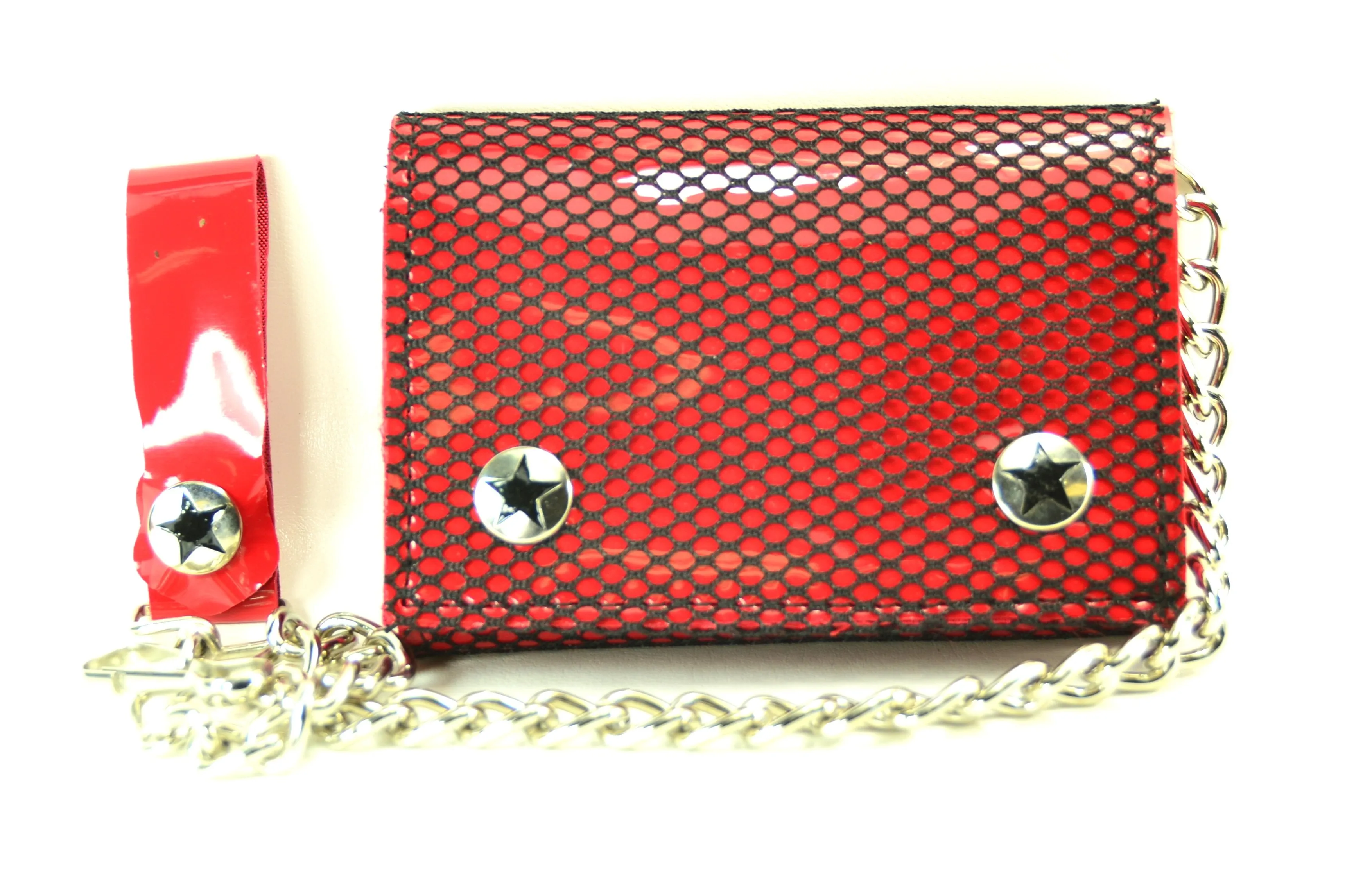 AssortedTri Fold Wallet With Black Fishnet