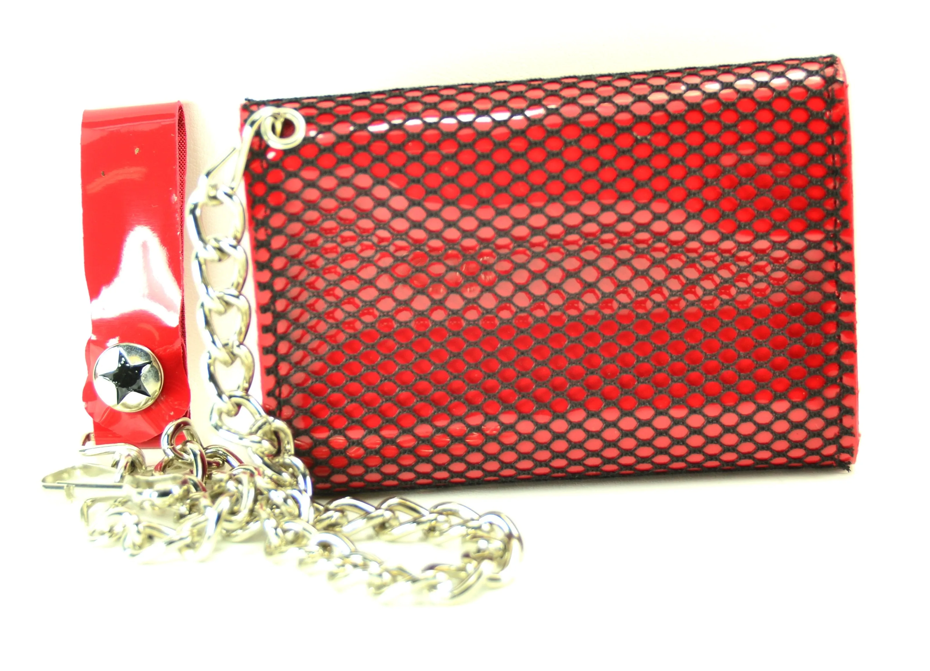 AssortedTri Fold Wallet With Black Fishnet