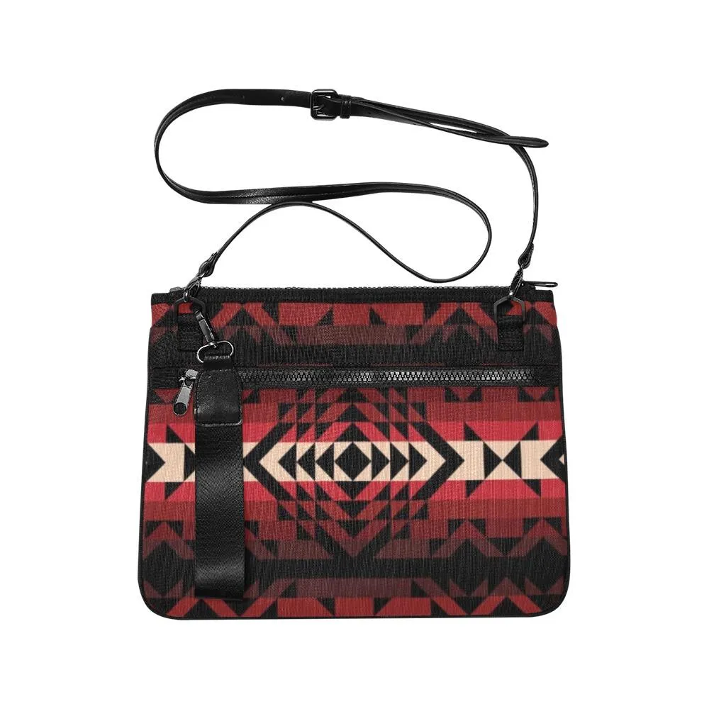 Black Rose Slim Clutch Bag