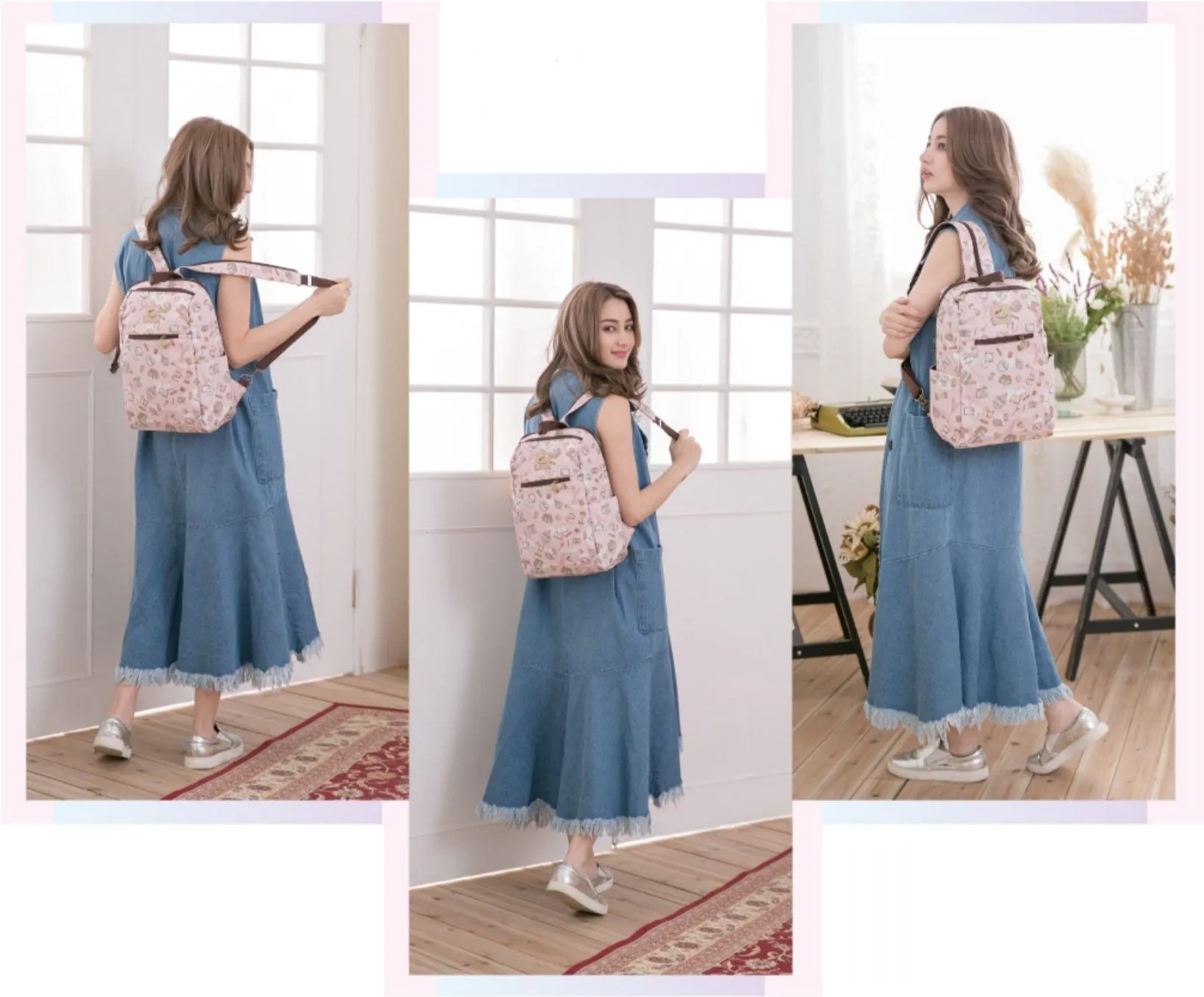 Cream Corgi Puppy Zipper Backpack