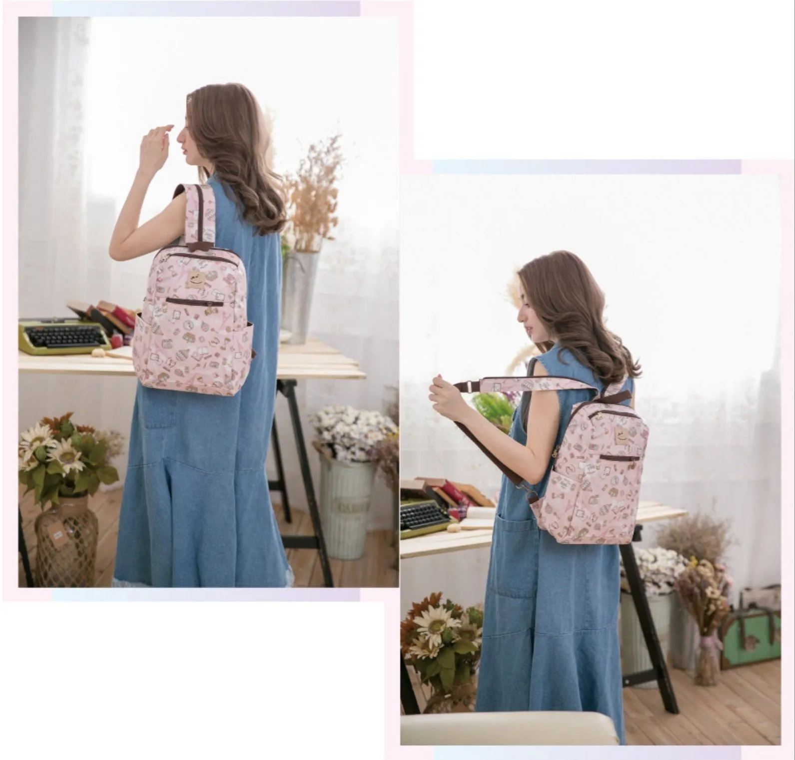 Cream Corgi Puppy Zipper Backpack
