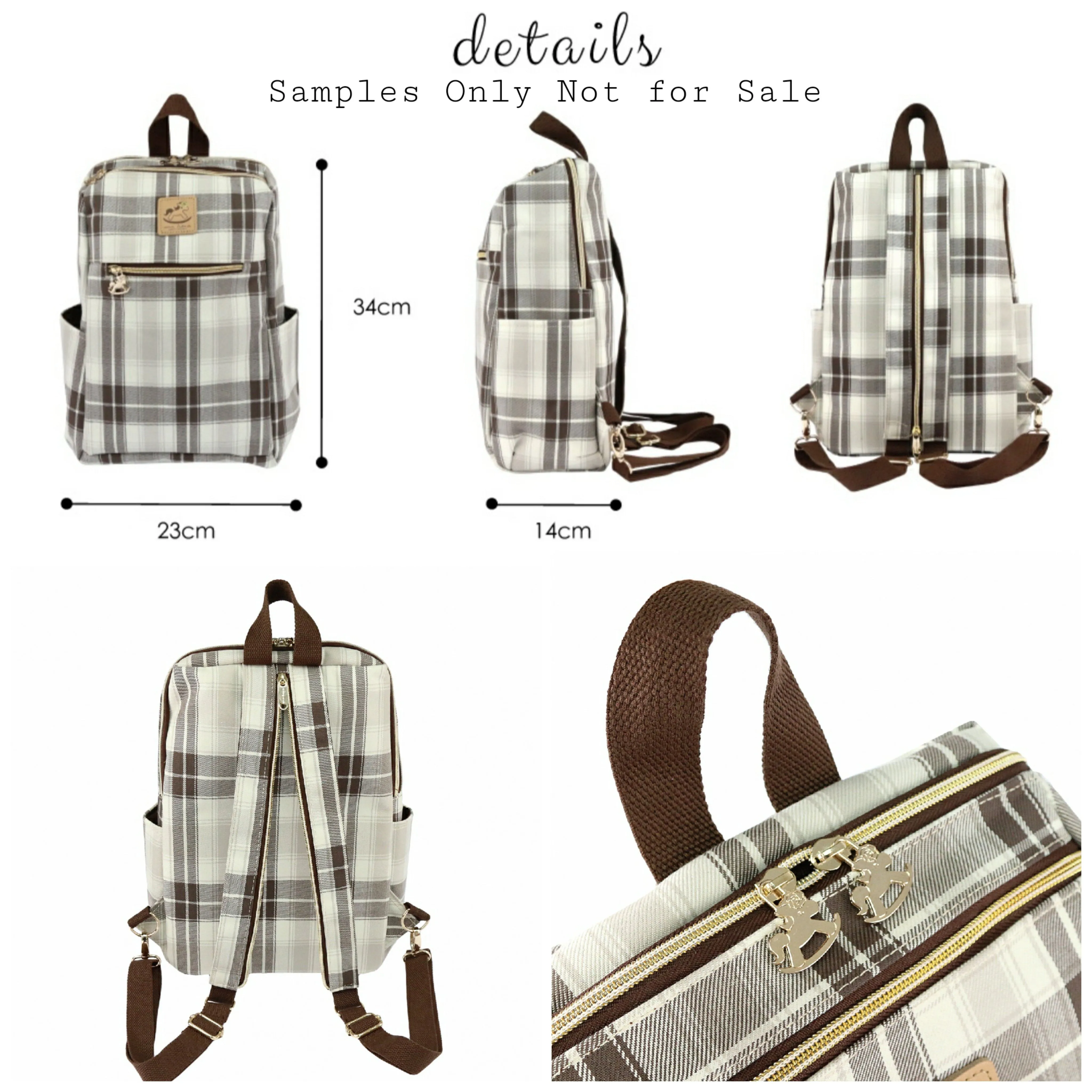 Cream Corgi Puppy Zipper Backpack