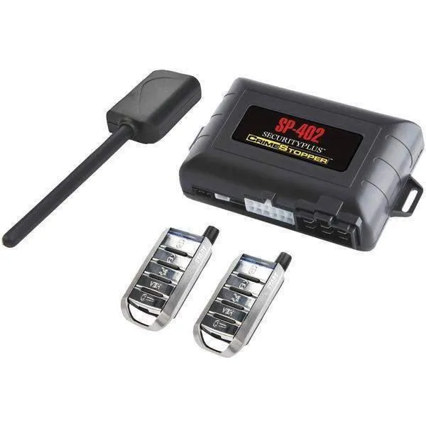 CrimeStopper SP-402 Universal 1-Way Security & Remote-Start Combo