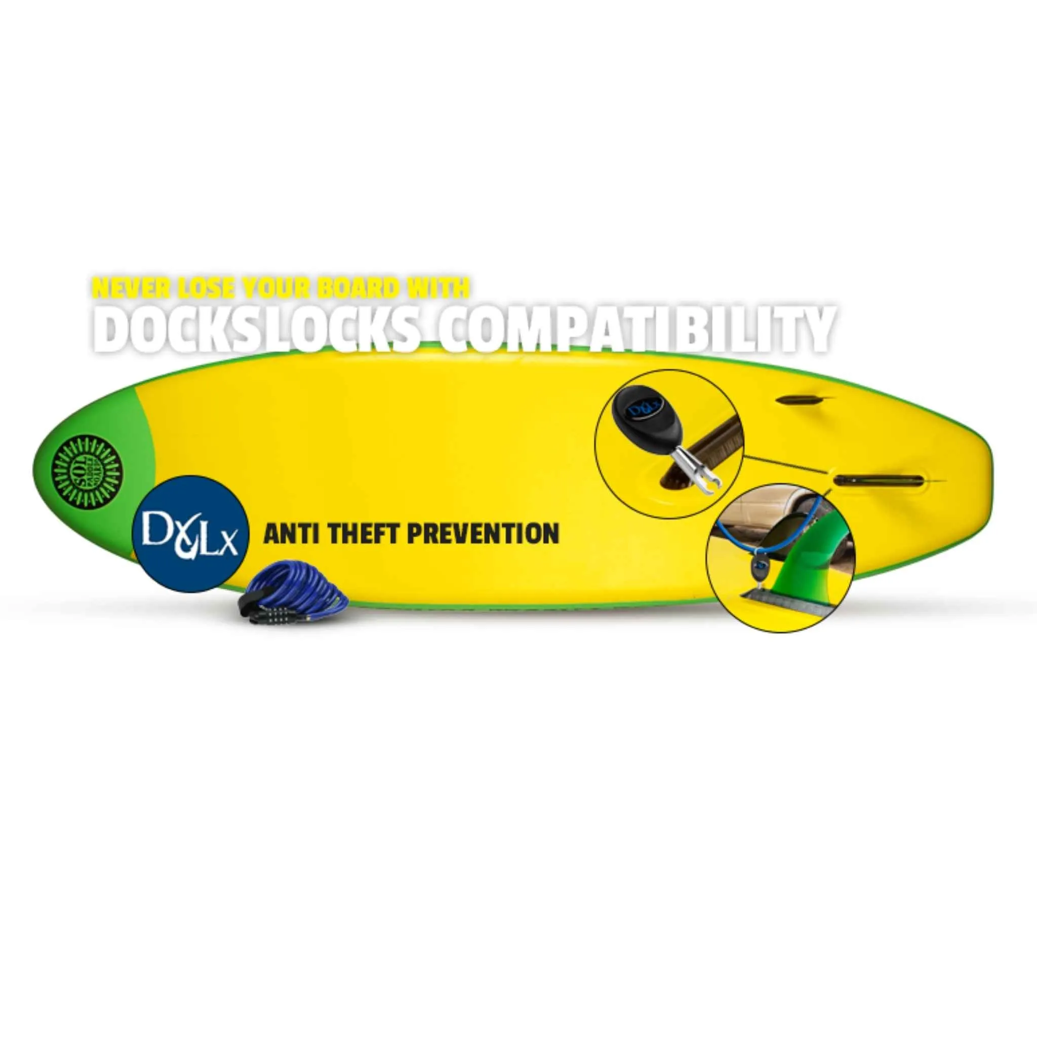 DocksLocks Complete DXLX® Surfboard and Paddle Board Locking System