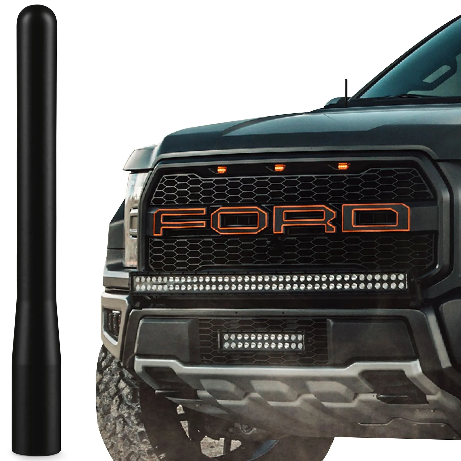EcoAuto Antenna fits Ford F150 F250 F350 Super Duty, Bronco, Raptor & Dodge RAM Truck Short Antenna