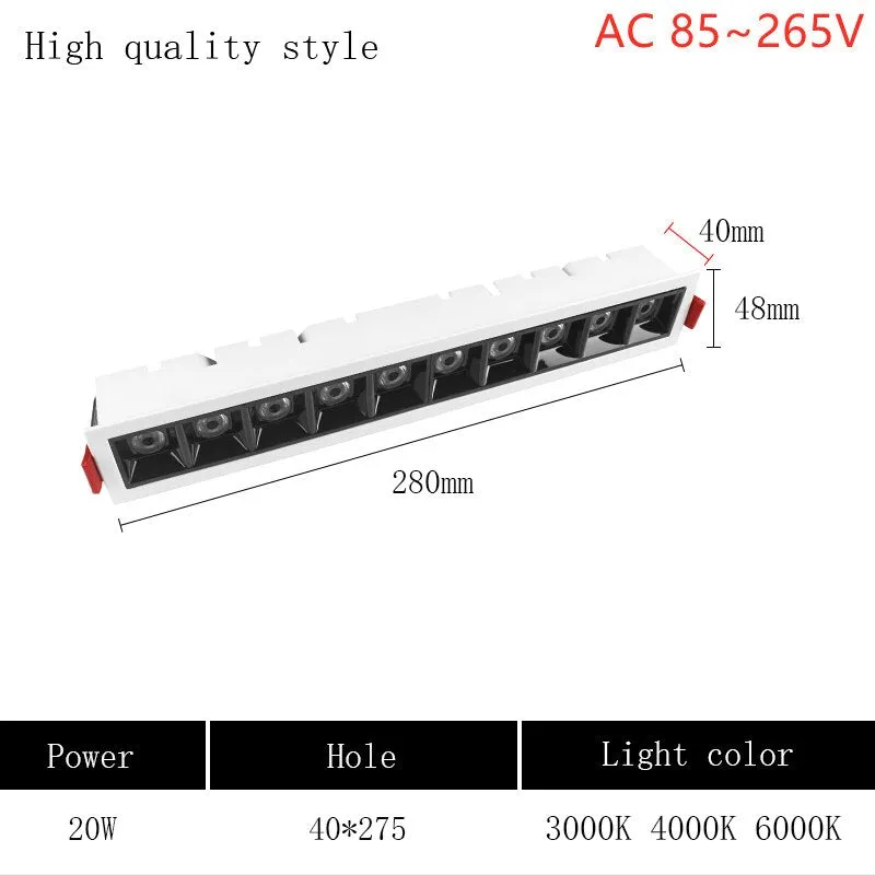 Embedded Creative LED Downlight 4W 10W 20W 30W Line Recessed Ceiling Lamp 110V 220V Bedroom Kitchen Indoor LED Spot Lighting