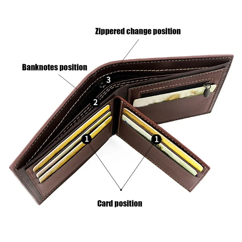Fashion Leather Wallet Men Luxury Slim Coin Purse Business Foldable Wallet Man Card Holder Pocket Clutch Male Handbags Tote Bag