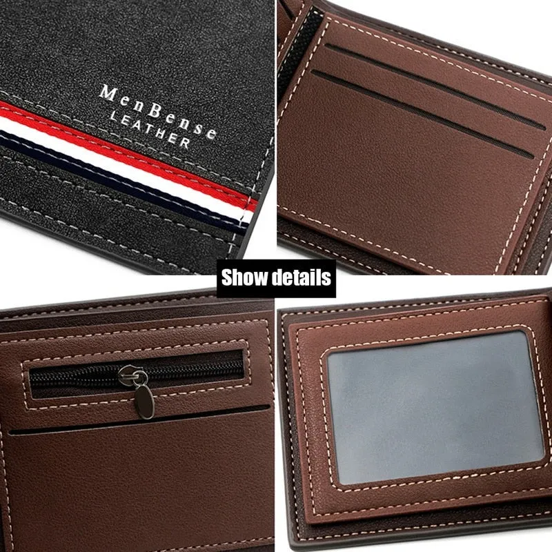 Fashion Leather Wallet Men Luxury Slim Coin Purse Business Foldable Wallet Man Card Holder Pocket Clutch Male Handbags Tote Bag