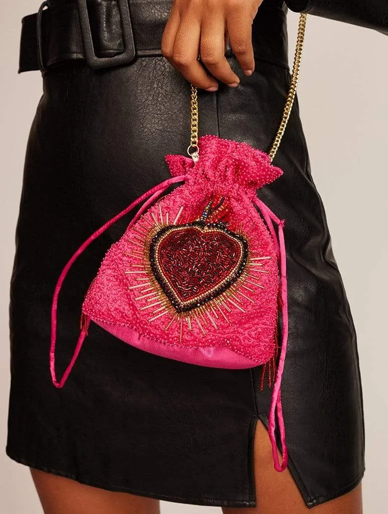 Flaming Heart Clutch Bag