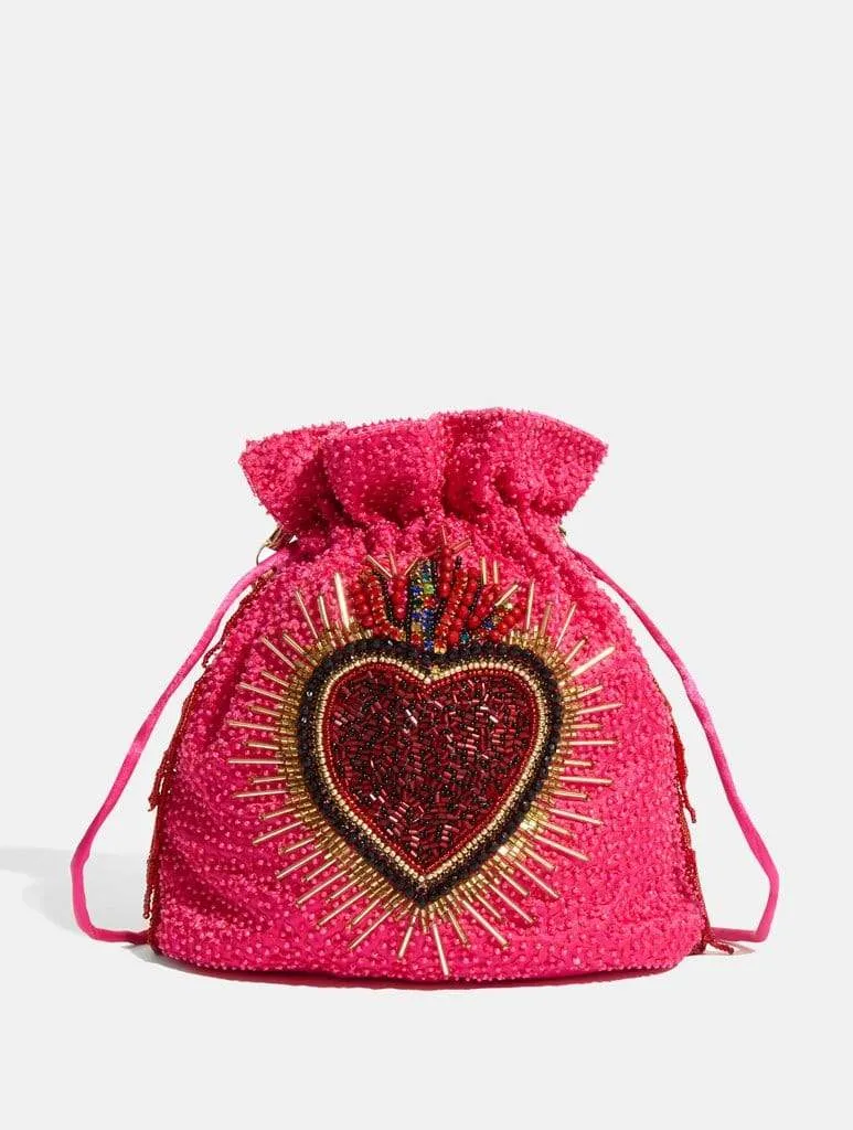 Flaming Heart Clutch Bag