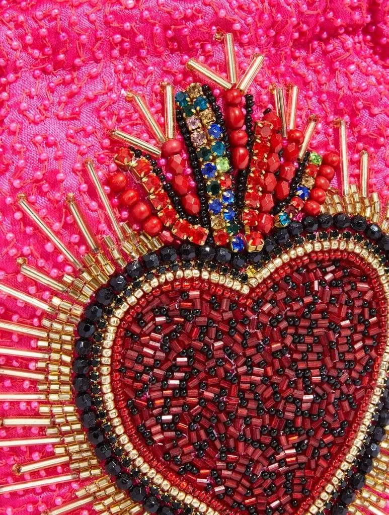 Flaming Heart Clutch Bag