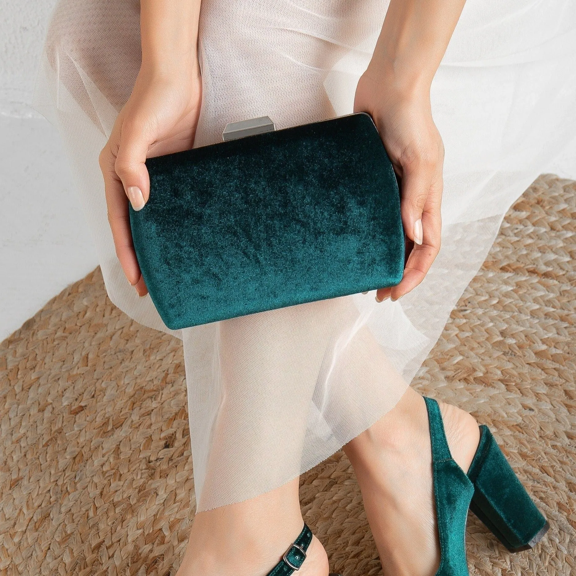 Francisca - Emerald Green Clutch