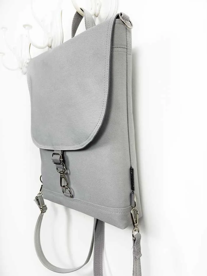 Gray Sustainable Laptop Backpack in several sizes