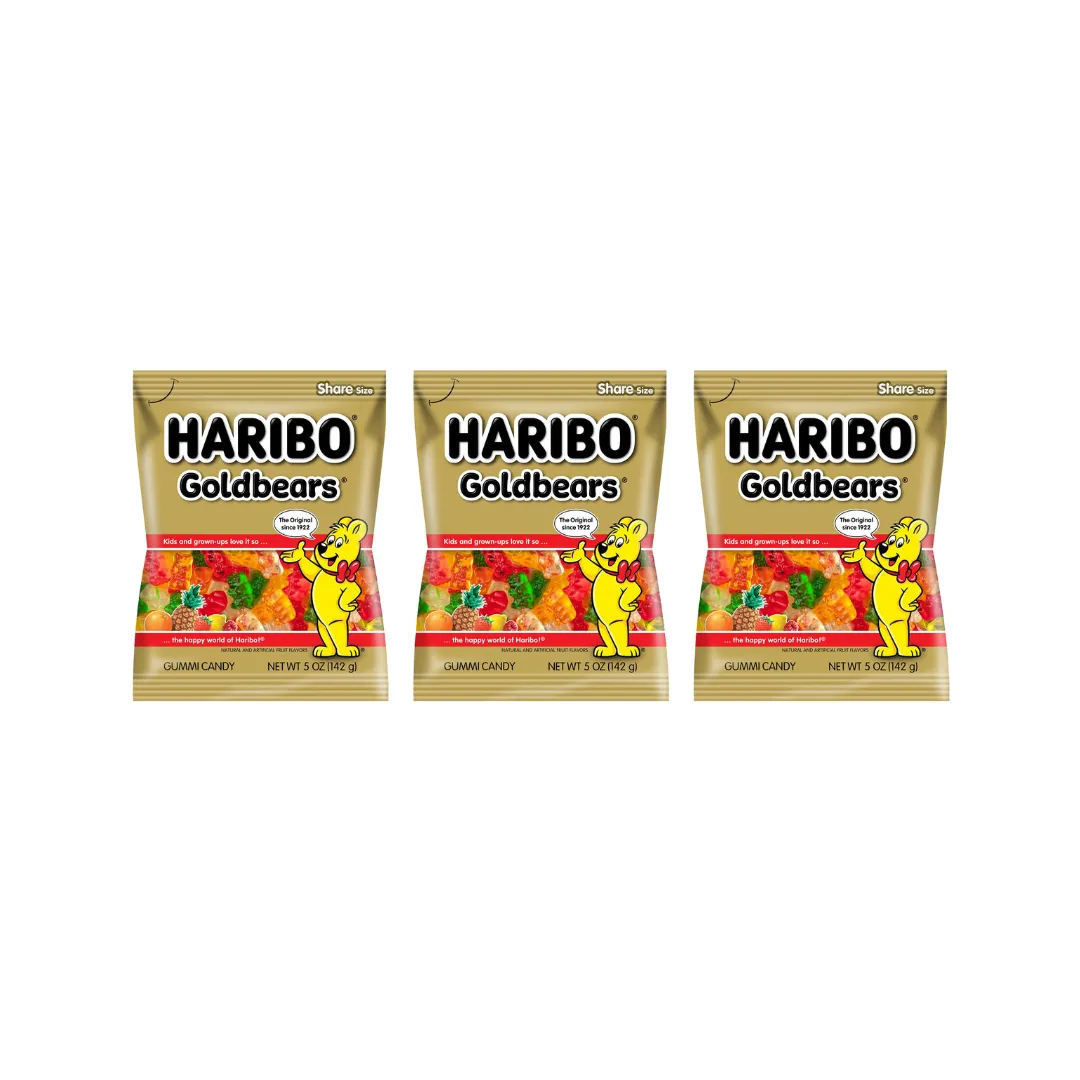 Haribo Gold Bears 160g (Pack of 3) | Gummy Bears Bulk Pack - Soft, Chewy Candy