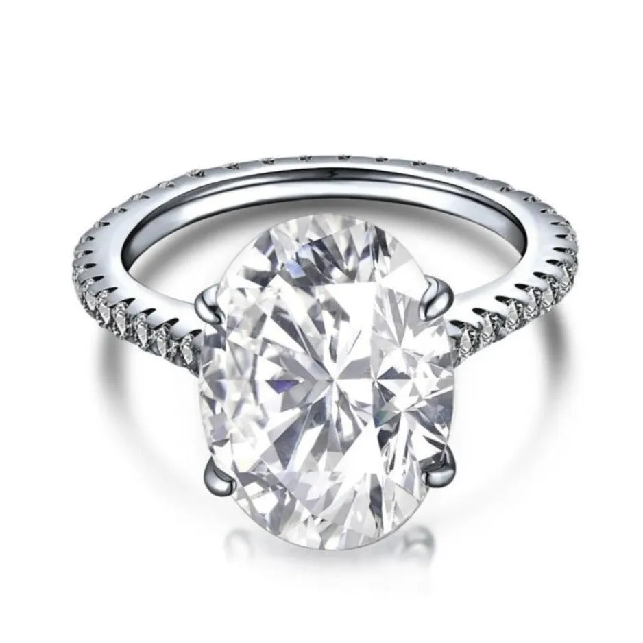 Hidden Halo 5 Carat Oval Cut Solitaire Engagement Ring
