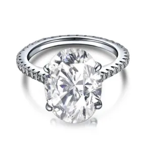 Hidden Halo 5 Carat Oval Cut Solitaire Engagement Ring