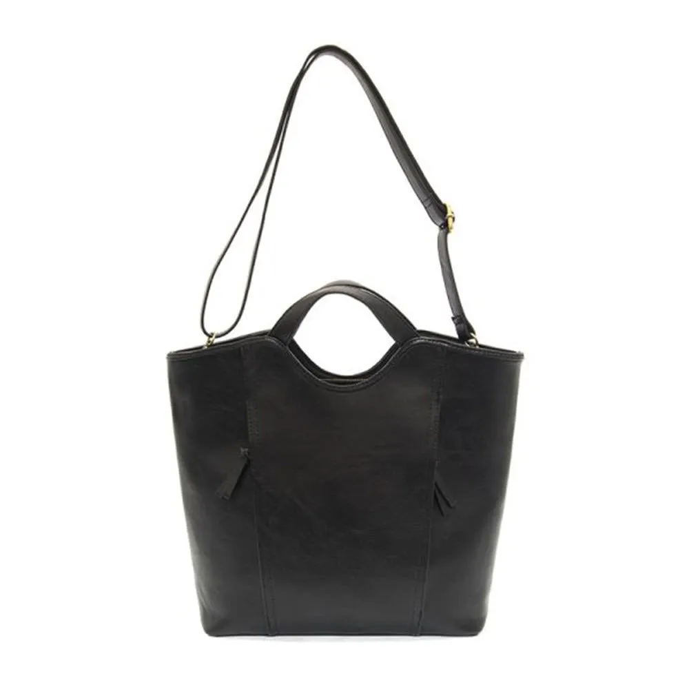JOY SUSAN EMILY ZIP TOTE BAG BLACK