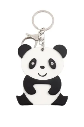 Kc417x038 - Cute Panda With Mirror Keychain