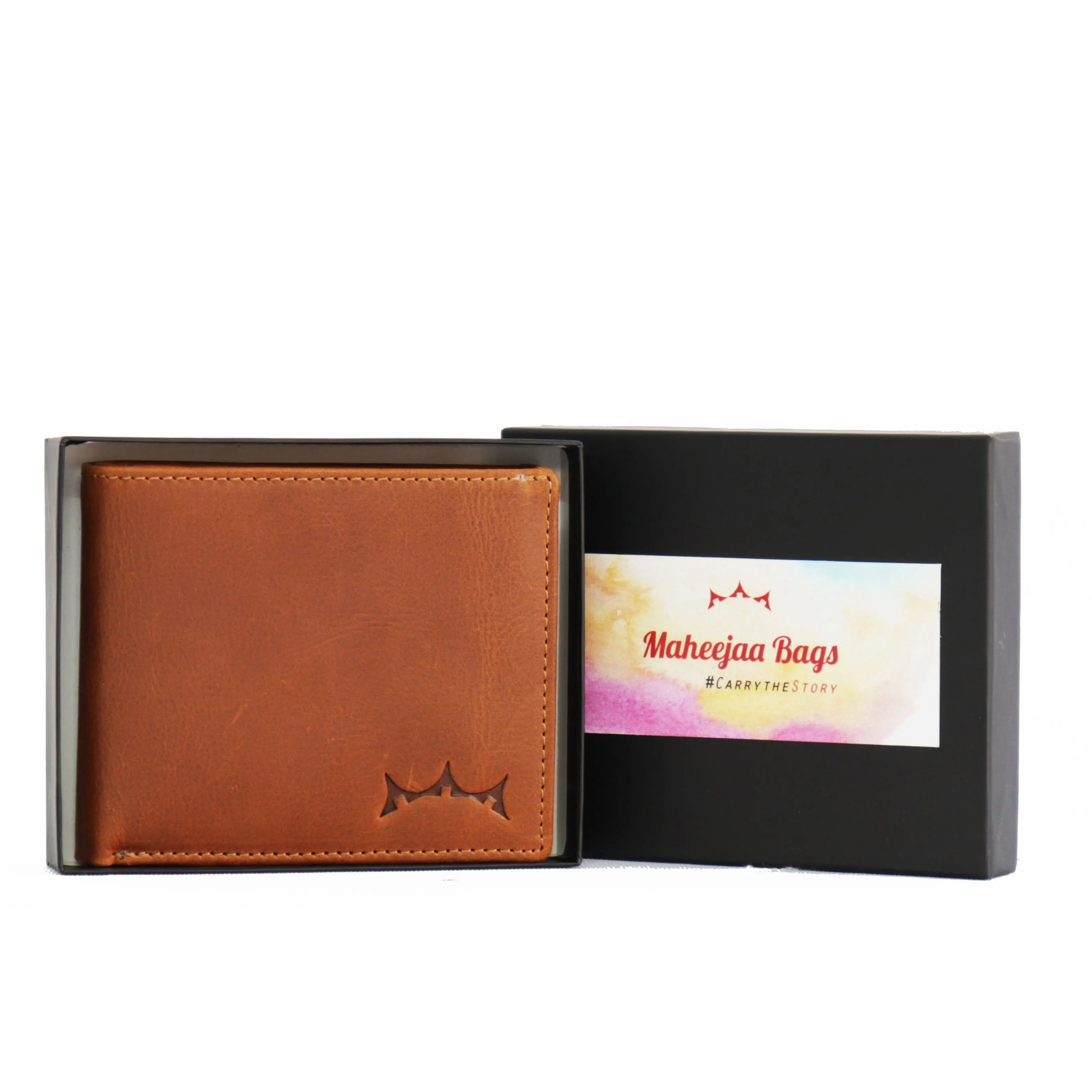 Maheejaa Men's Bi-fold Genuine Leather Regular Wallet - Tan