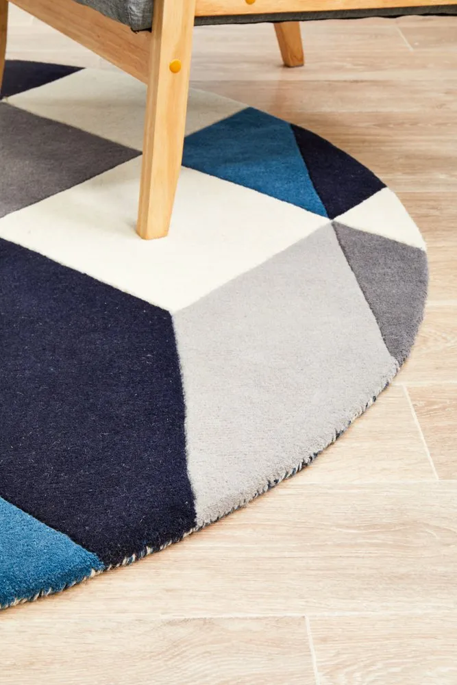 Matrix 904 Round Rug (Steel) by Rug Culture