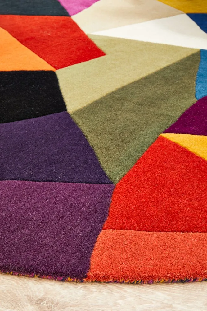 Matrix 906 Round Rug (Crayon) by Rug Culture