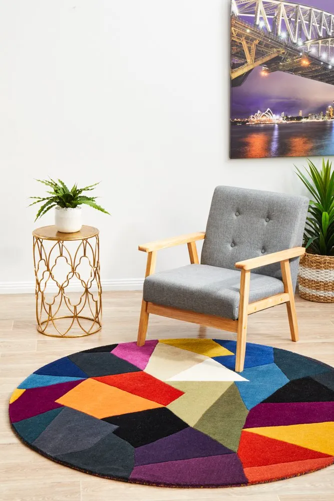 Matrix 906 Round Rug (Crayon) by Rug Culture