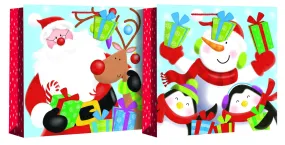 Merry Christmas Jumbo Xmas Bag - Santa & Snowman