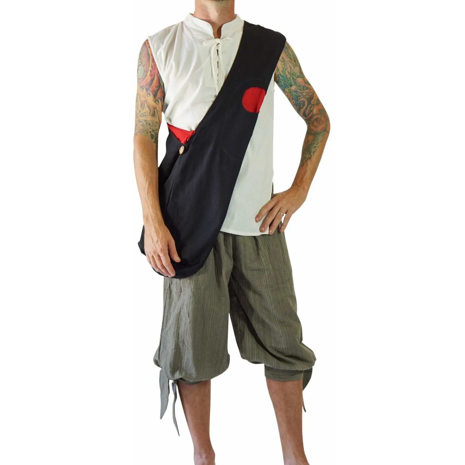 'MONK BAG' Messenger - RED/BLACK