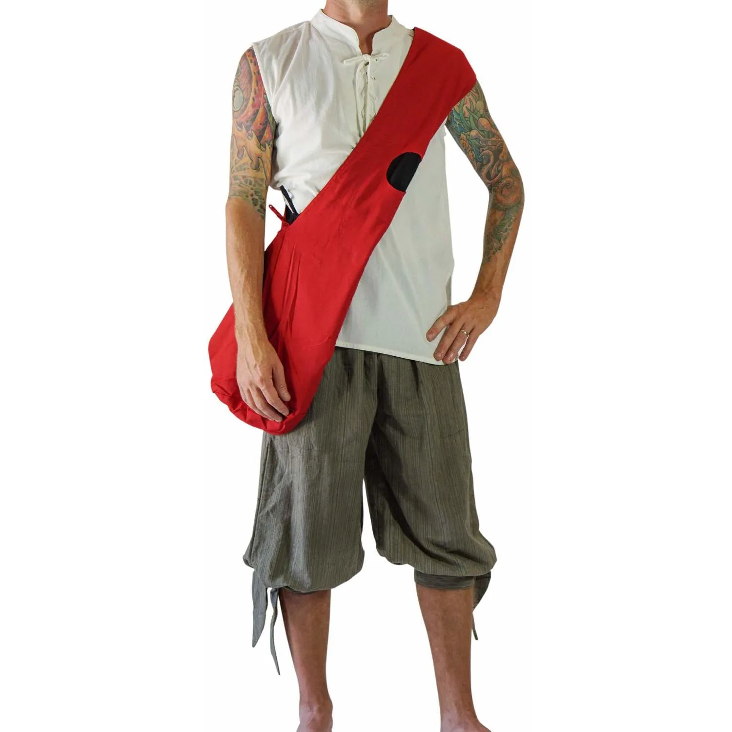 'MONK BAG' Messenger - RED/BLACK