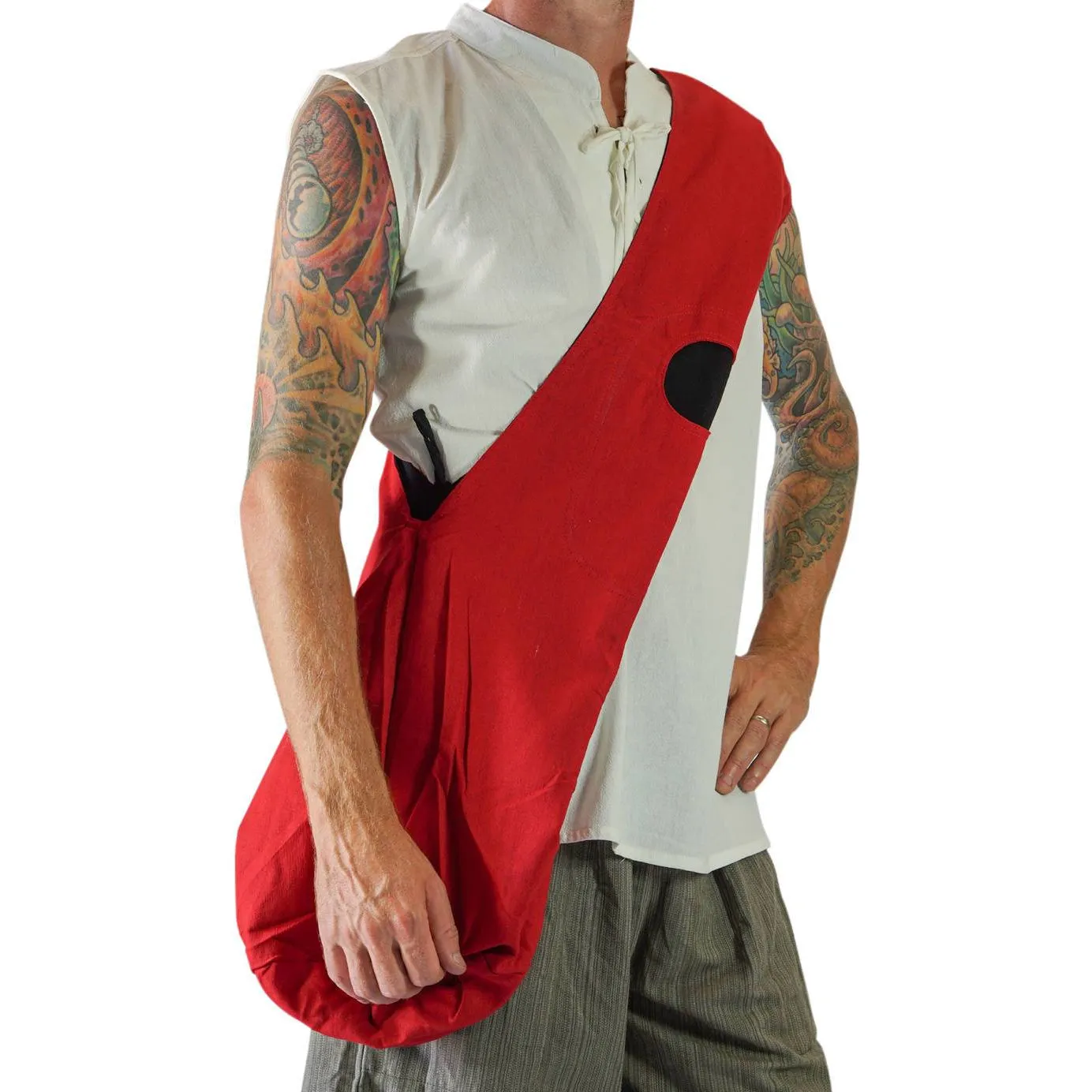 'MONK BAG' Messenger - RED/BLACK