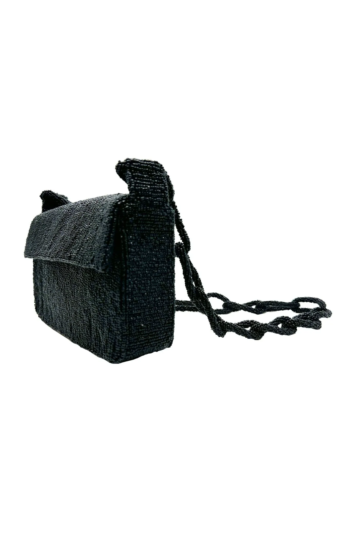 Nara Sequinned Clutch Bag Black