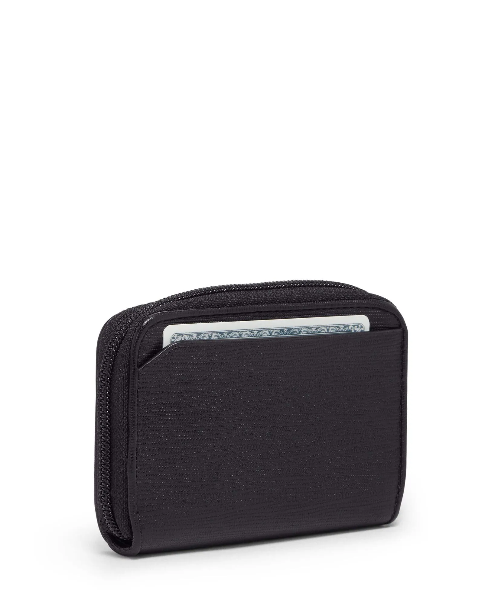Nassau Zip Around Card Case - Black Embossed