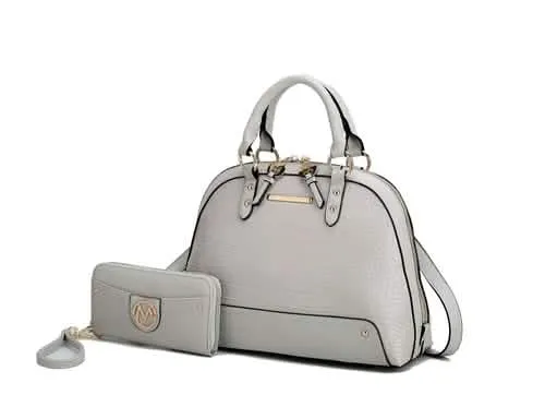 Nora Elegant Crocodile Embossed Satchel Handbag for Women