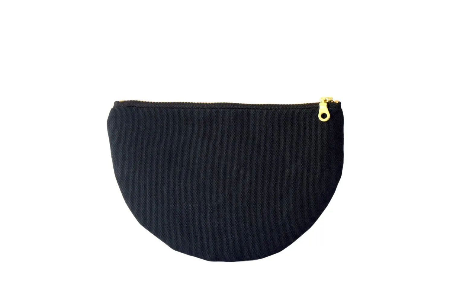 Paula Half-Moon Pouch In Black Waxed Canvas