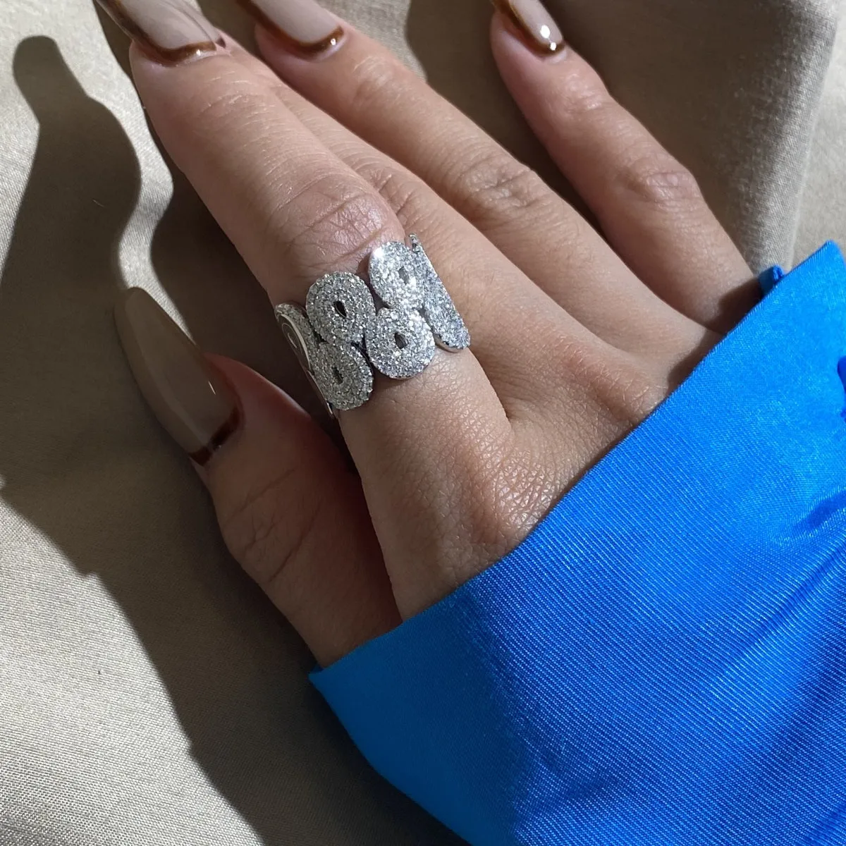Pave Multi Swirl Wide Band Statement Ring