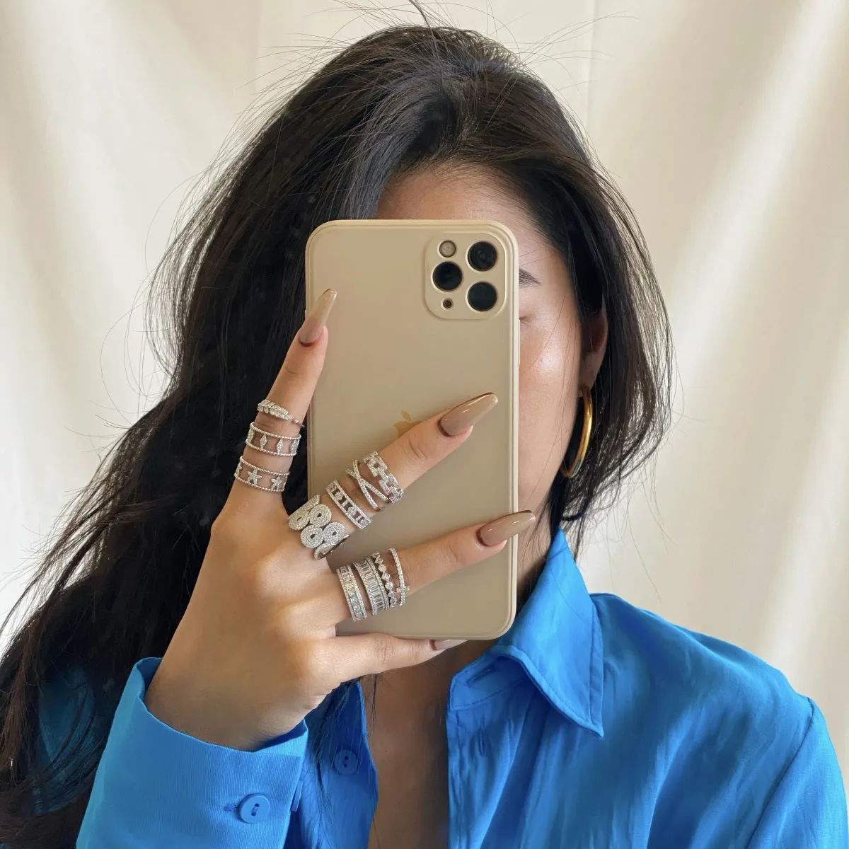 Pave Multi Swirl Wide Band Statement Ring