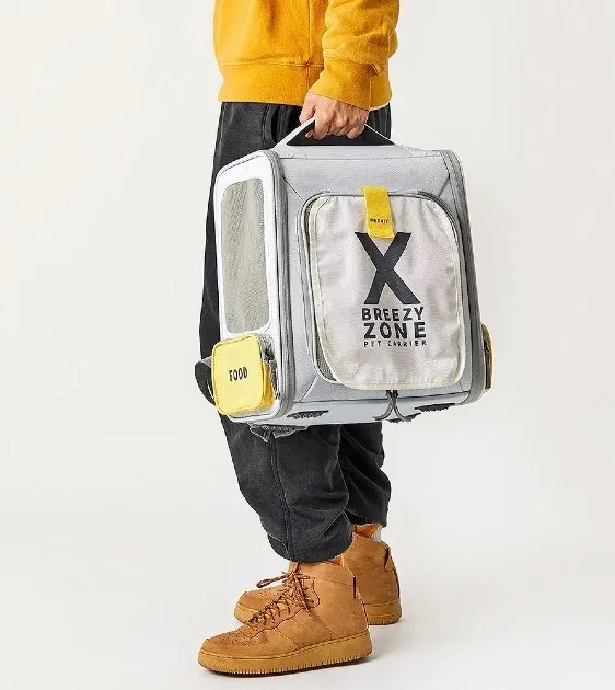 PETKIT Breezy Zone Backpack Carrier (Grey & Yellow)