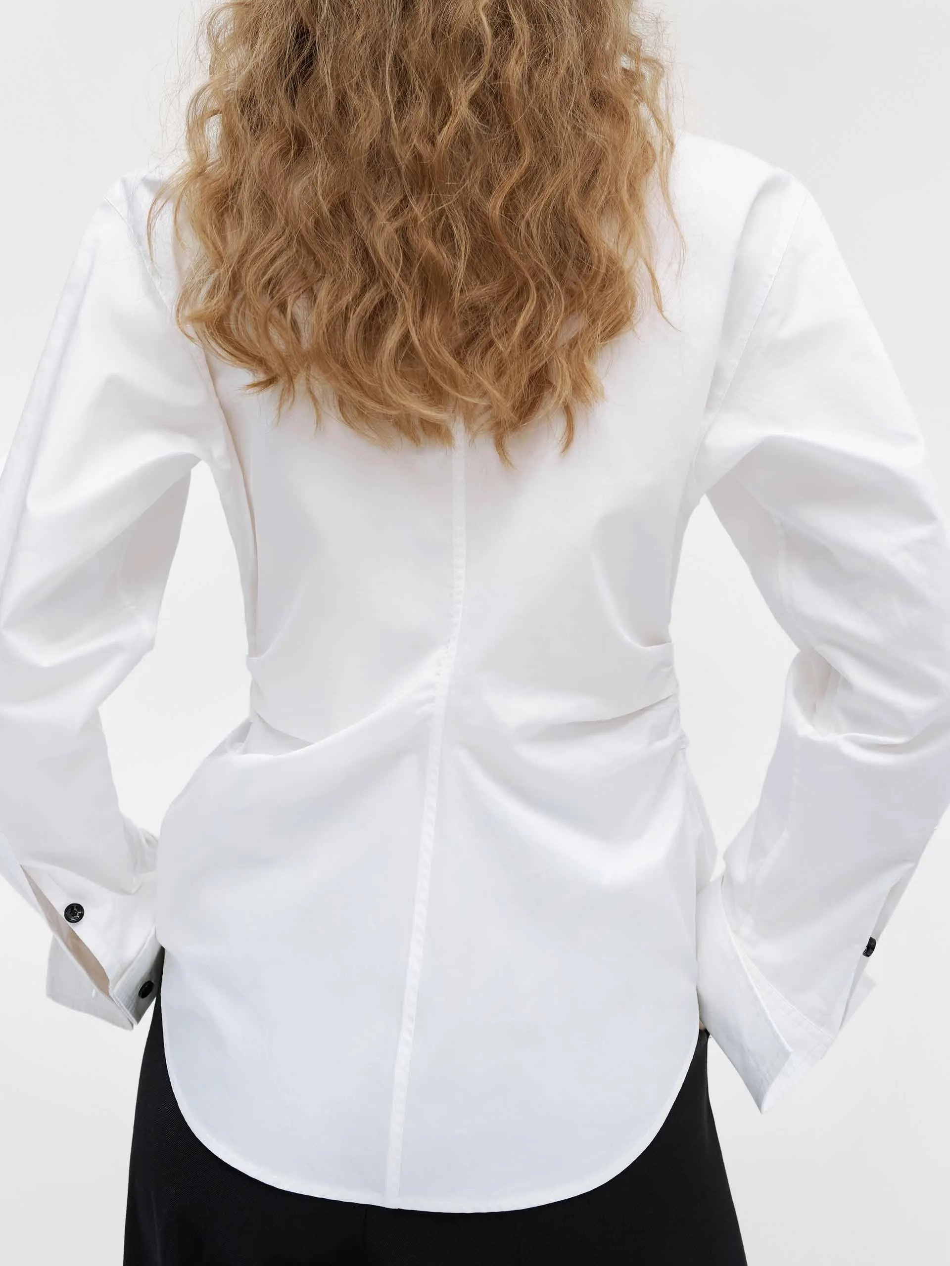 Pleated Waist Cotton Shirt